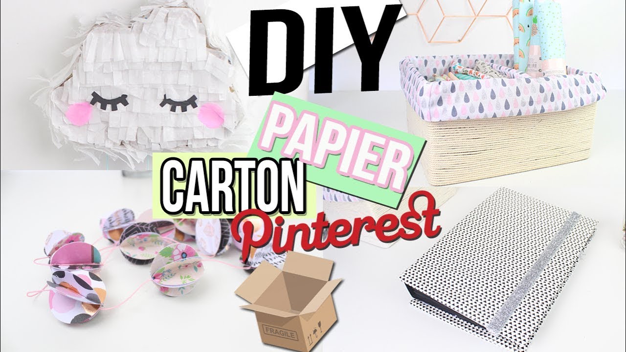 DIY DECO ┋TEST PINTEREST AVEC DU CARTON & PAPIER - ORGANISATION & BACK TO SCHOOL CHAMBRE  francais
