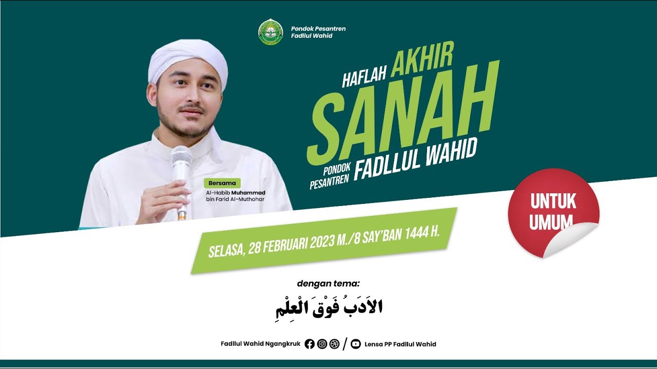 🔴Live Haflah Akhir Sanah | Al Habib Muhammad bin Farid Al Muthohar || PP FADLLUL WAHID NGANGKRUK.