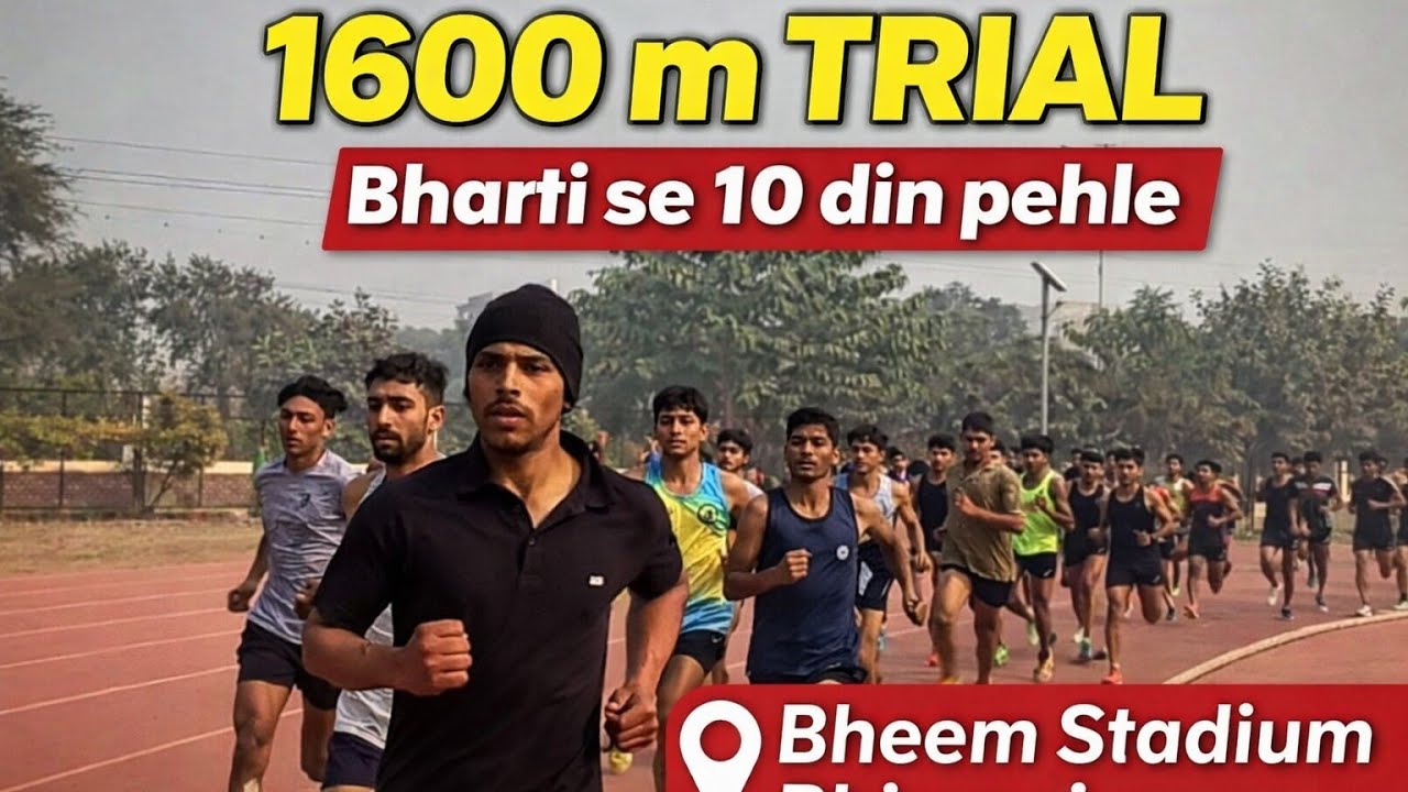Indian Army AgniVeer Rally Bharti 2026 !! 1600 meter Time Trial Bhim Stadium Bhiwani !