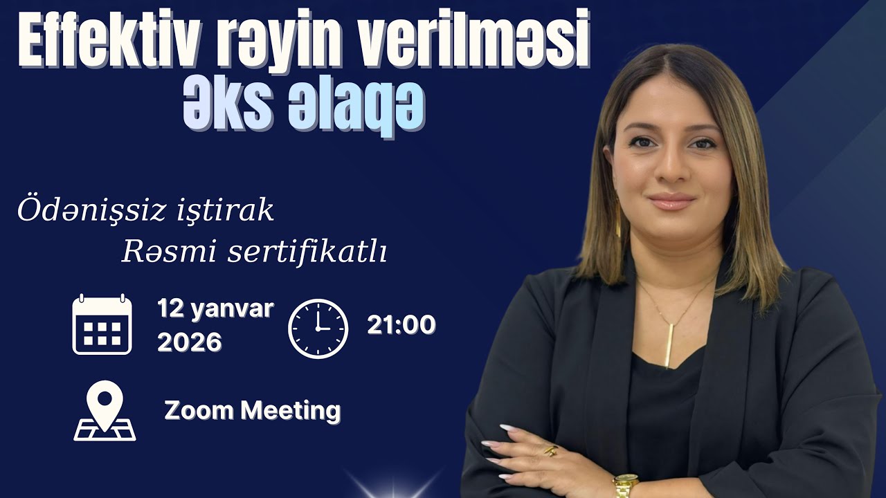 Dərya Groupda Gülnarə Mürsəlova ilə “Effektiv rəyin verilməsi. Əks əlaqə” adlı vebinar