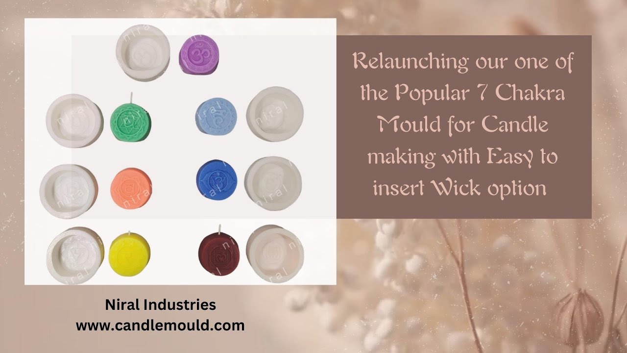 7 Chakra Candle Mould with Wick Attachment and How to Make Chakra Candles - Niral Industries