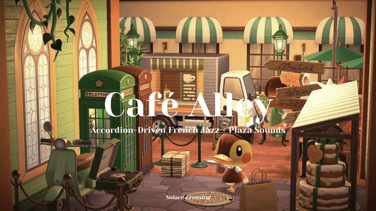 Caf&eacute; Alley 🌿｜Accordion-Driven French Jazz + Plaza Sounds｜Study & Work Music｜Animal Crossing Ambience