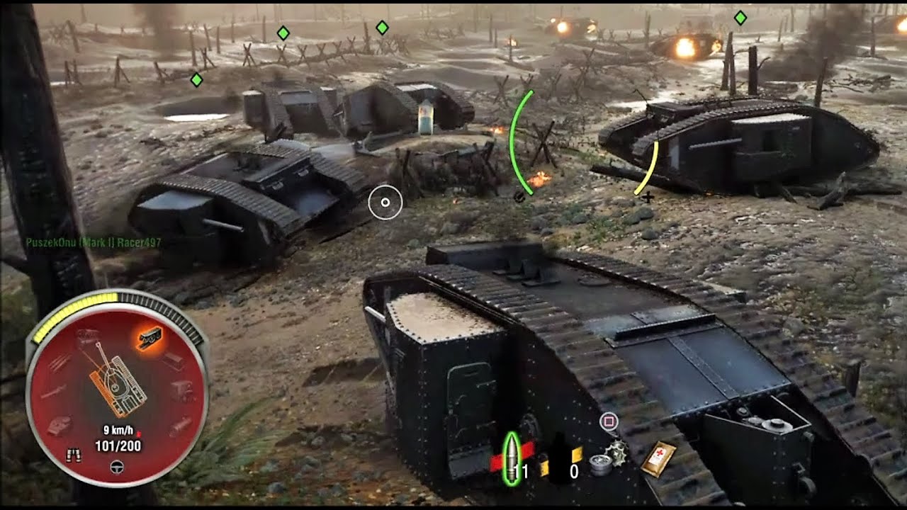 World of Tanks Console: Mark I 100th Anniversary  2 Kills Flamethrower!