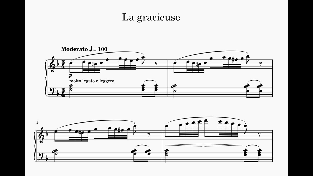 Burgm&uuml;ller 25 Easy and Progressive Studies op.100 No.8 &ndash; &ldquo;La Gracieuse&rdquo; (The Graceful One)
