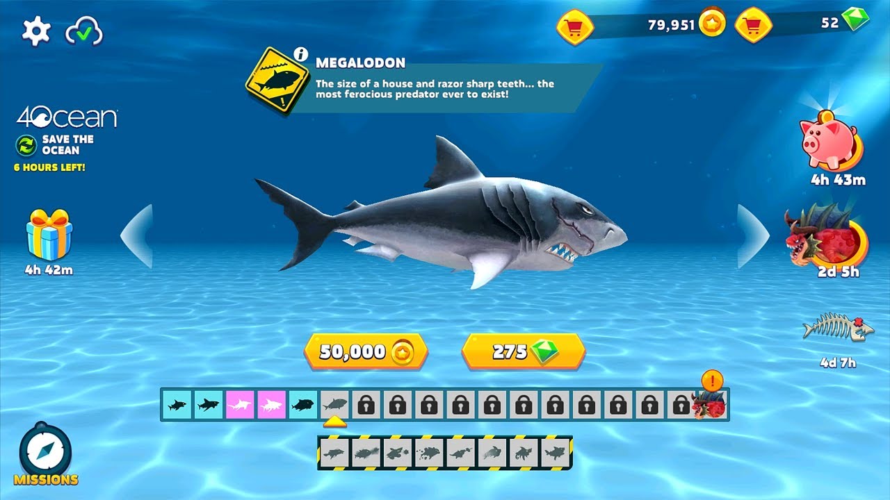 Hungry Shark Evolution MEGALODON Gameplay - (iOS, Android) Part 1