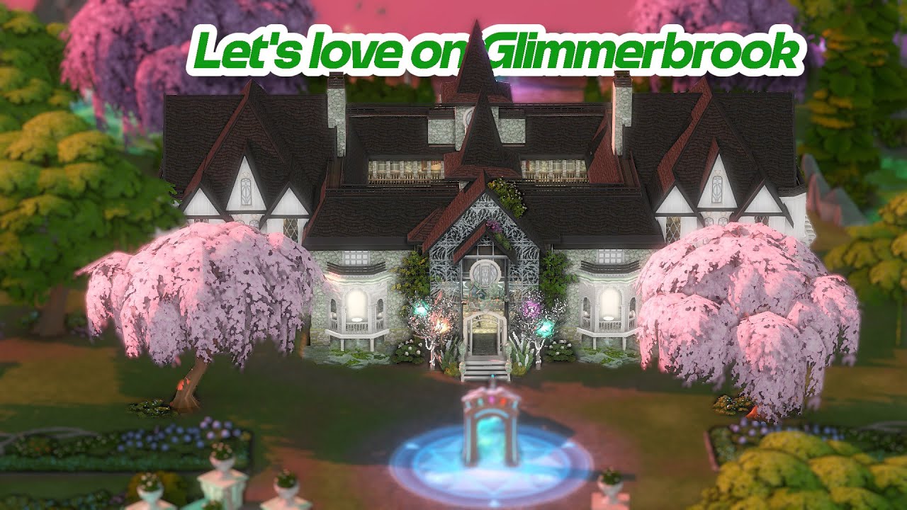 i rebuilt the magic realm with limited packs | let's love on glimmerbrook (sims 4 speed build)