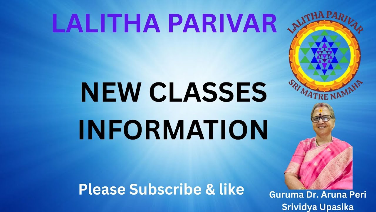 New Online classes in formation | Dr. Aruna Peri