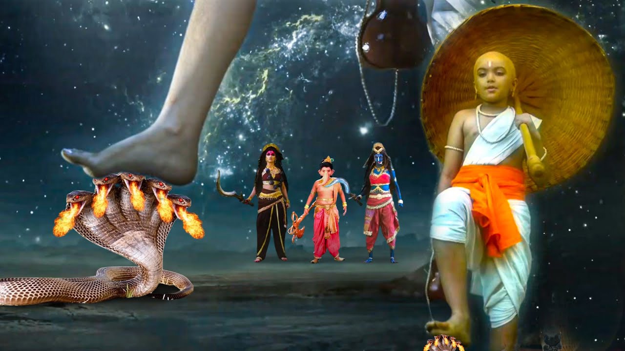 जब भण्डासुर के भेजे पाँच-मुखी नाग को वामन देव ने पैरों तले कुचल दिया | Vighnaharta Ganesha