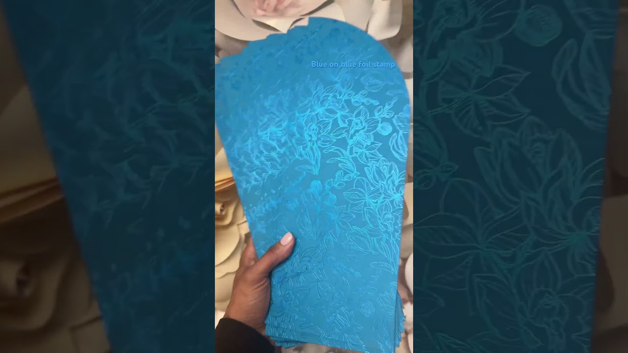Specialty printing blue on blue foil stamp #foilstamp #blue #boxedweddinginvitations #specialtyprint