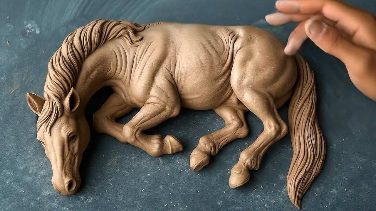 Sculpting a Clay Horse So Real It Looks Alive | Clay Animal Making