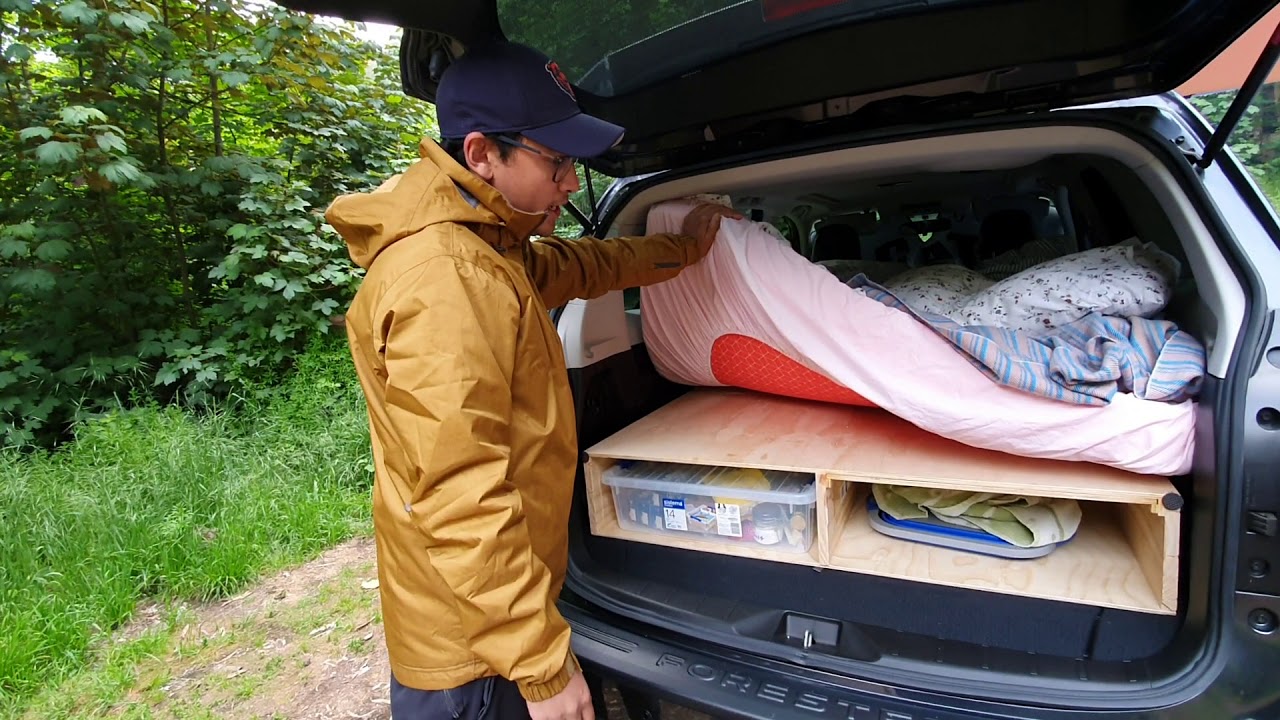 SUBARU FORESTER SJ CAMPING CAR BED SETUP