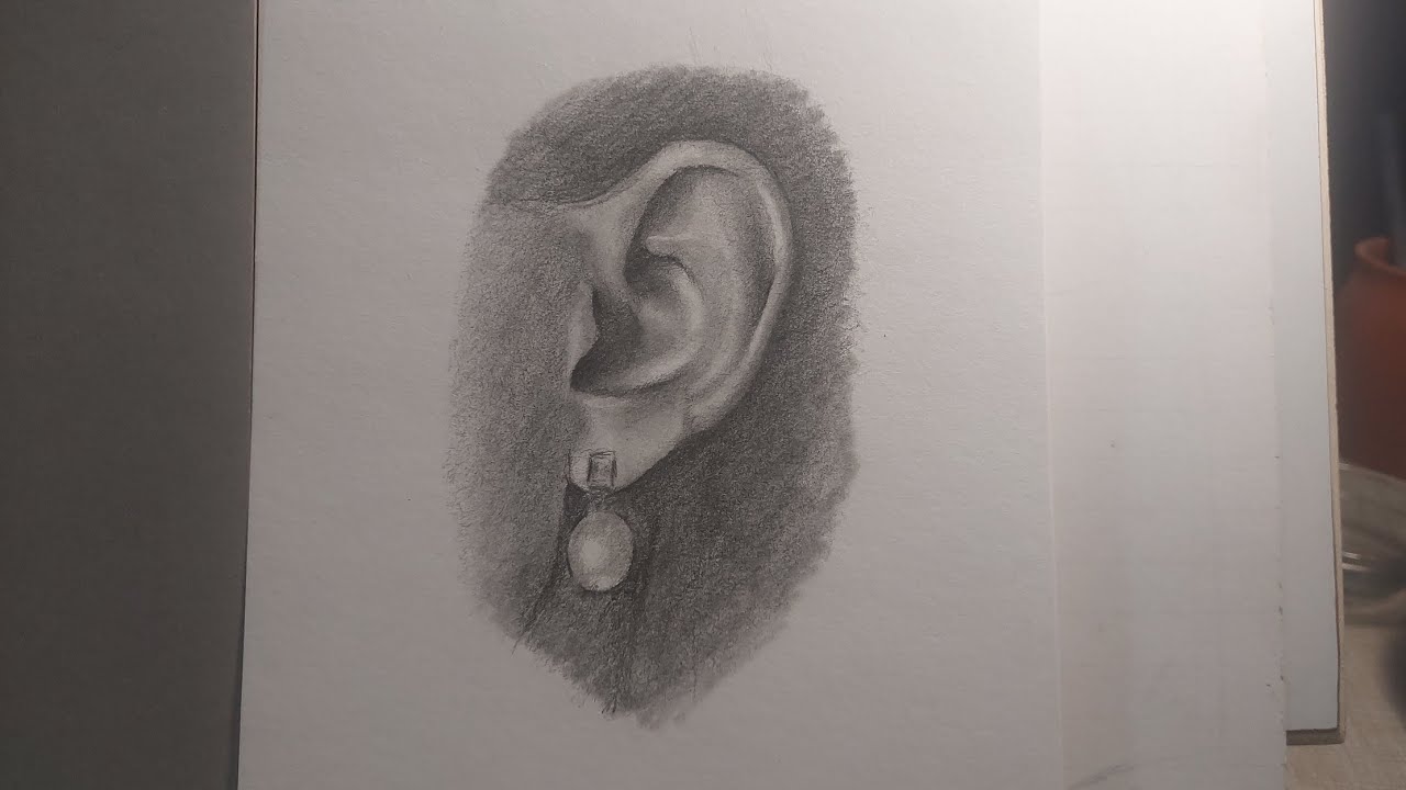 A calm and peaceful sketch of a ear🌸🤌