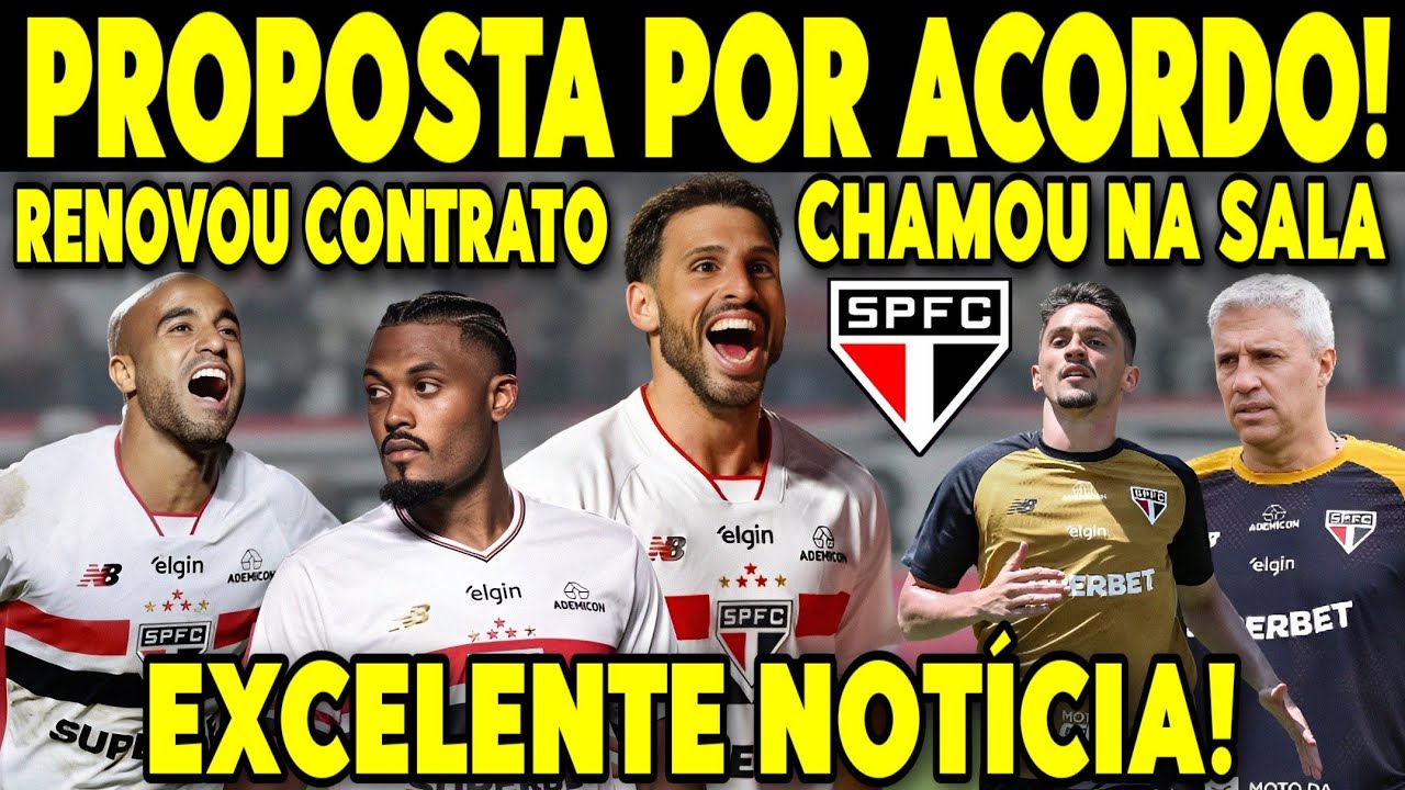EXCELENTE NOTÍCIA EM PLANO DOMINGÃO! SÃO PAULO AGE RAPIDAMENTE E LOGO FECHA ACORDO DE RENOVAÇÃO
