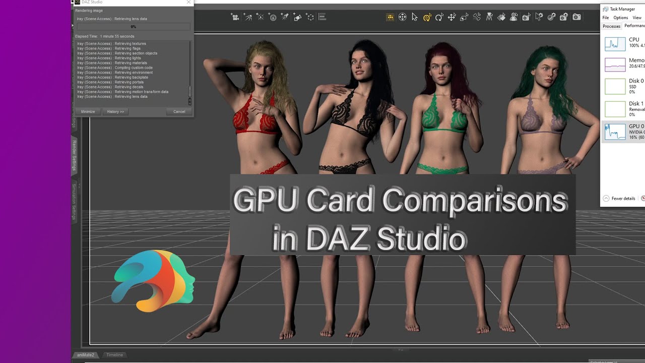 GPU Card Comparisons  - Render Times and Max Loads