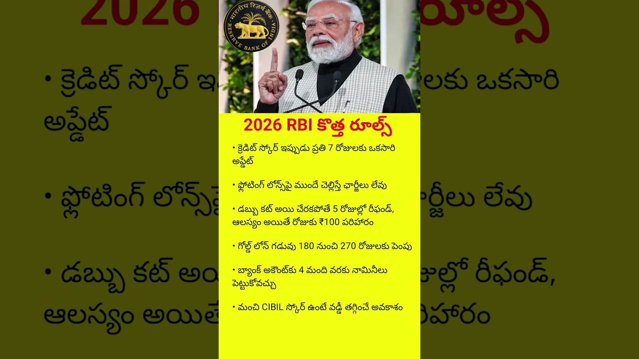 New RBI Rules 2026 | Big Relief for Loan & Bank Customers#rbi#india#viral