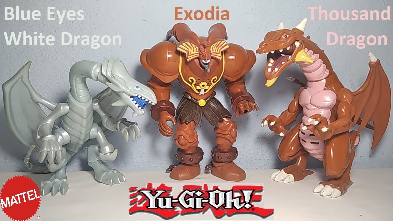 Mattel YU-GI-OH! Blue Eyes White Dragon, Exodia the Forbidden One & Thousand Dragon Figures Review!