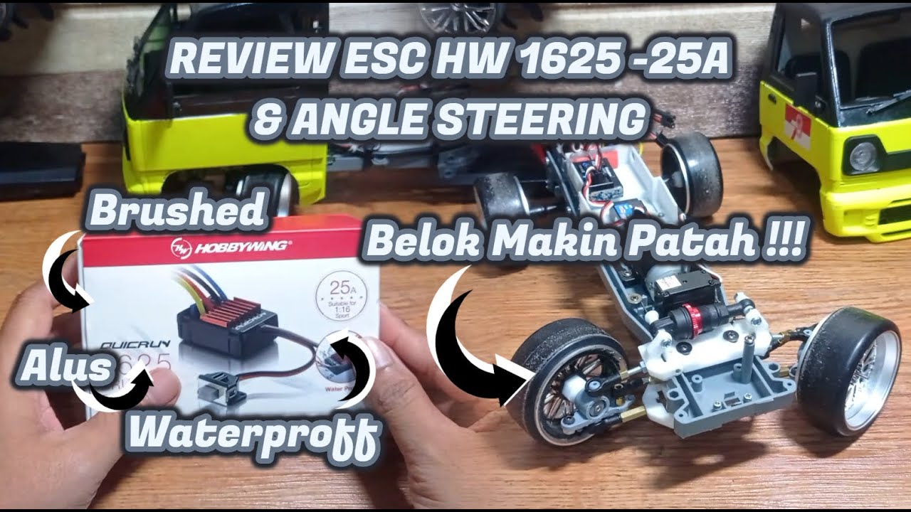 ESC RC Hobbywing Quckrun 1625 25A Untuk Drift WPL D12 D42 | Belok Makin Patah Makin Enak Buat Drift