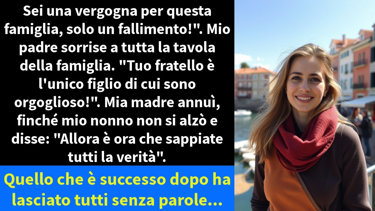 Sei una vergogna per questa famiglia, solo un fallimento!