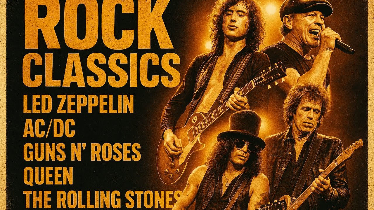 Classic Rock Nonstop Ultimate Golden Era Mix 70s 80s 90s | Aerosmith, Guns N Roses, Bon Jovi