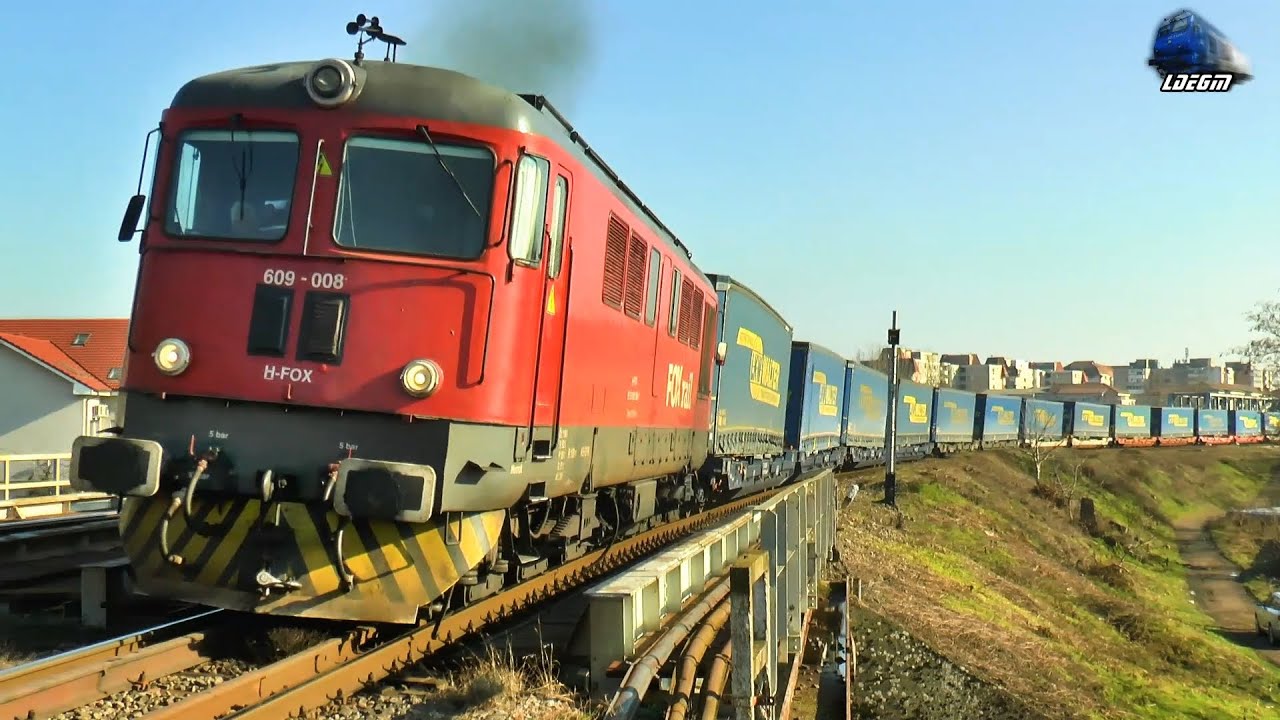 🚂 060-DA 609 008-1 & Tren FOX Rail Intermodal Train in Oradea - 16 February 2023