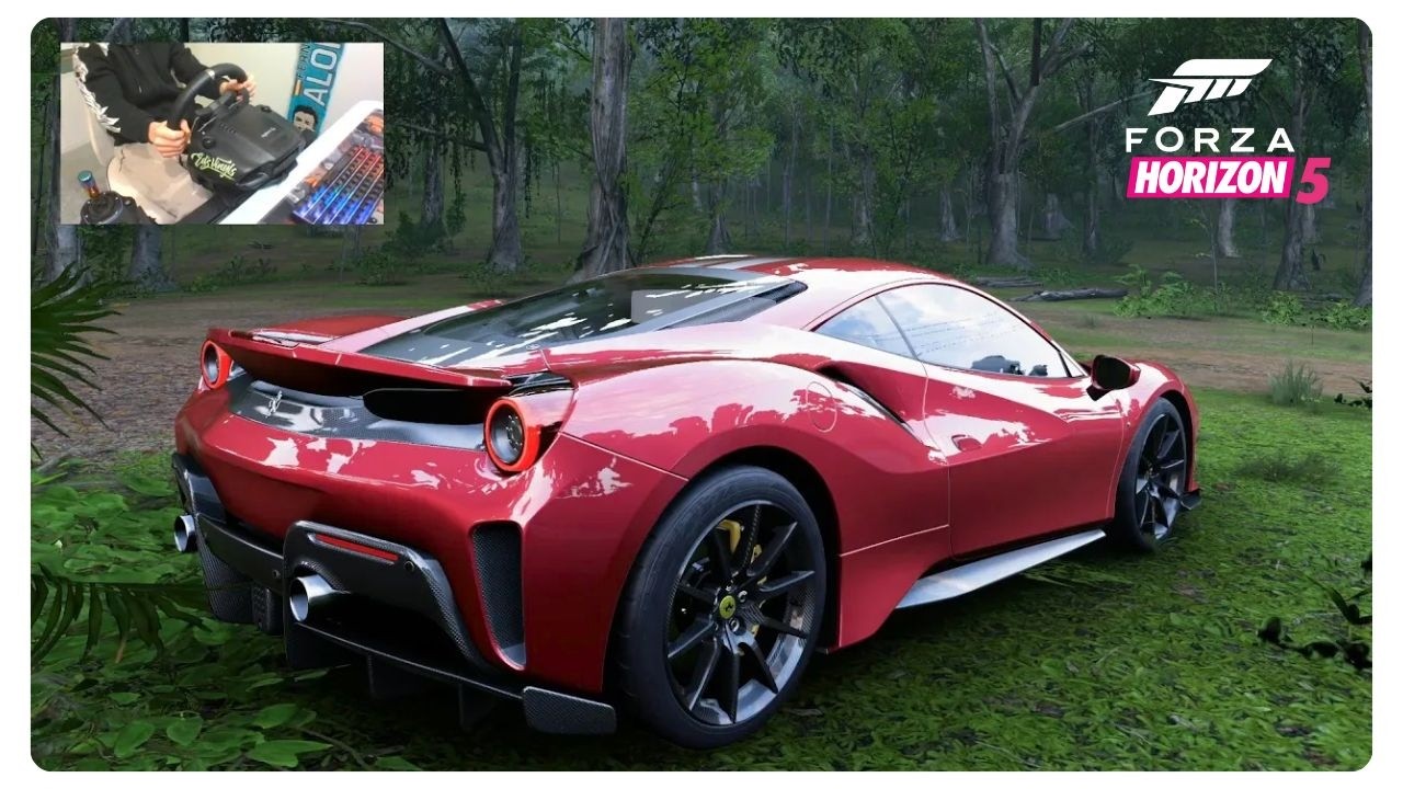 Ferrari 488 Pista con volante Logitech G920/G29.