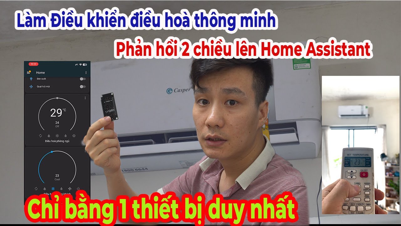 Hướng dẫn làm điểu khiển điều hoà thông minh phản hồi 2 chiều lên Home Assistant chỉ dùng ESP8266