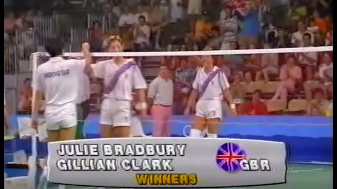 PLAY OF THE DAY women's doubles 1st round Barcelona olympics 1992 with MBE Gillian Clark (England)