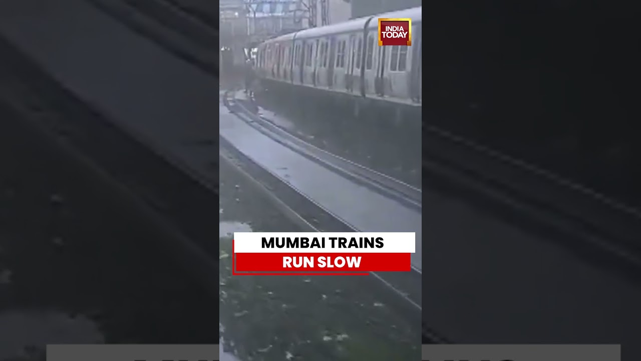 Mumbai Rains Slow Local Train Services Across City #shorts