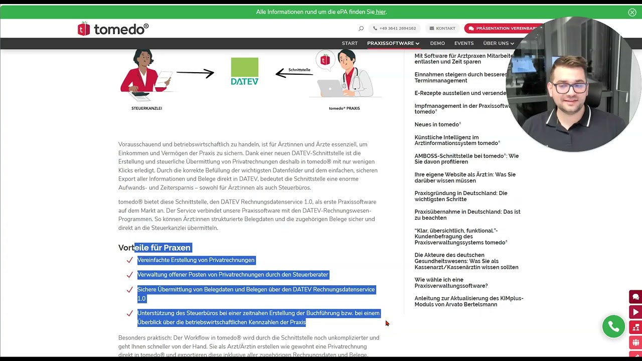 TOMEDO - Lohnt sich die DATEV Schnittstelle?