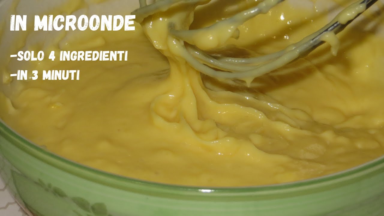 Crema pasticcera in microonde, 4 ingredienti. Pronta in 3 minuti!