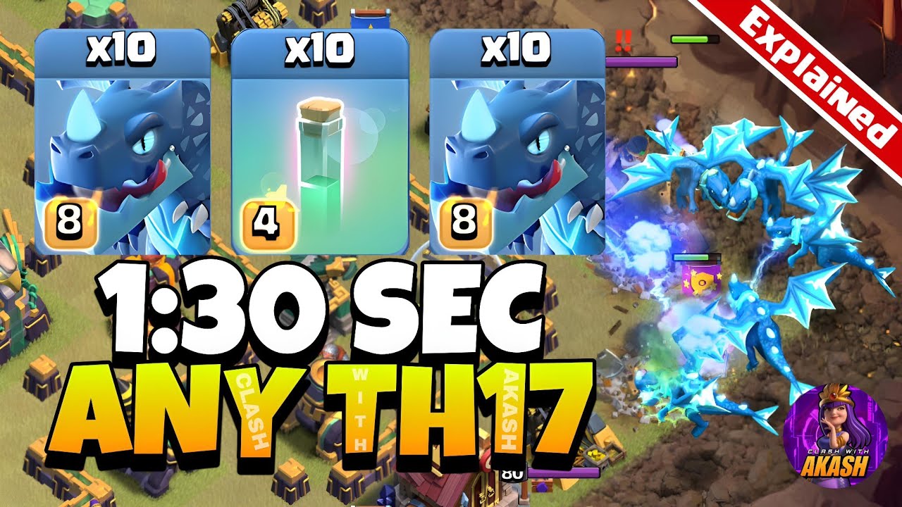 TH17 Electro Dragon Attack Strategy !! Th17 Attack Strategy (Clash of Clans)