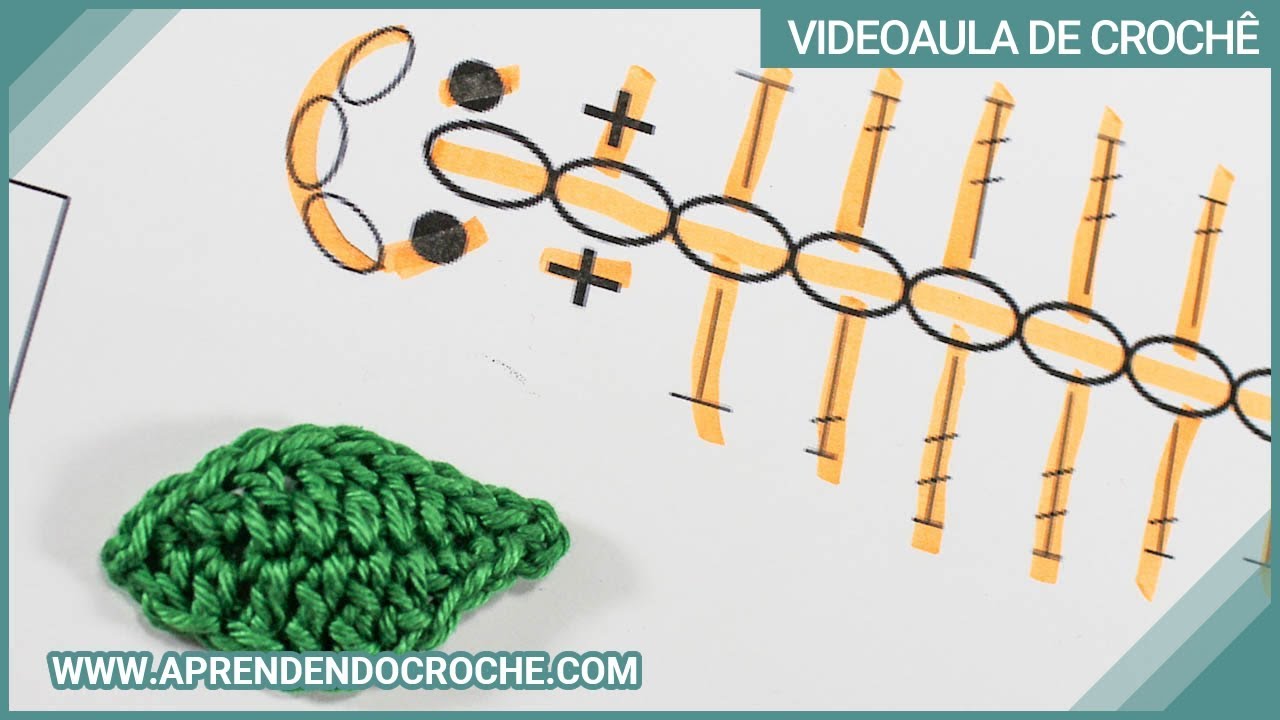 Interpretação Gráfico Crochê Folha Simples