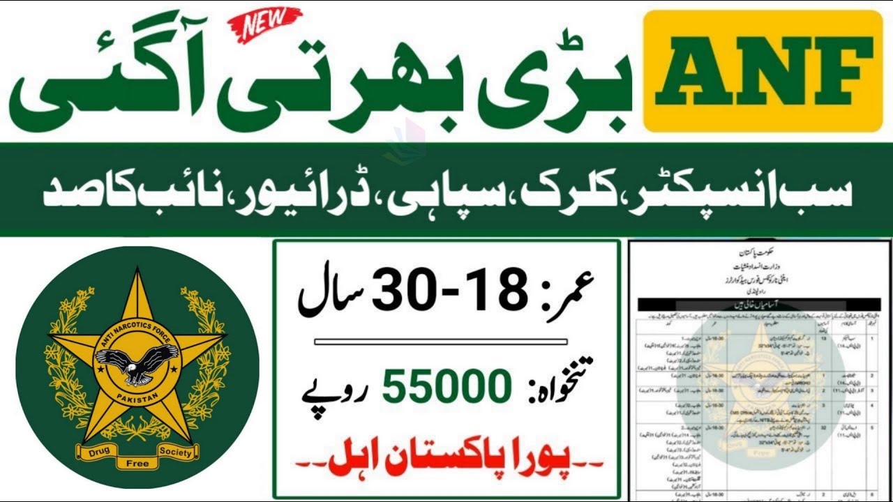 ANF Jobs 2025 | Anti Narcotics Force New Vacancies | Complete Eligibility & Online Apply Guide