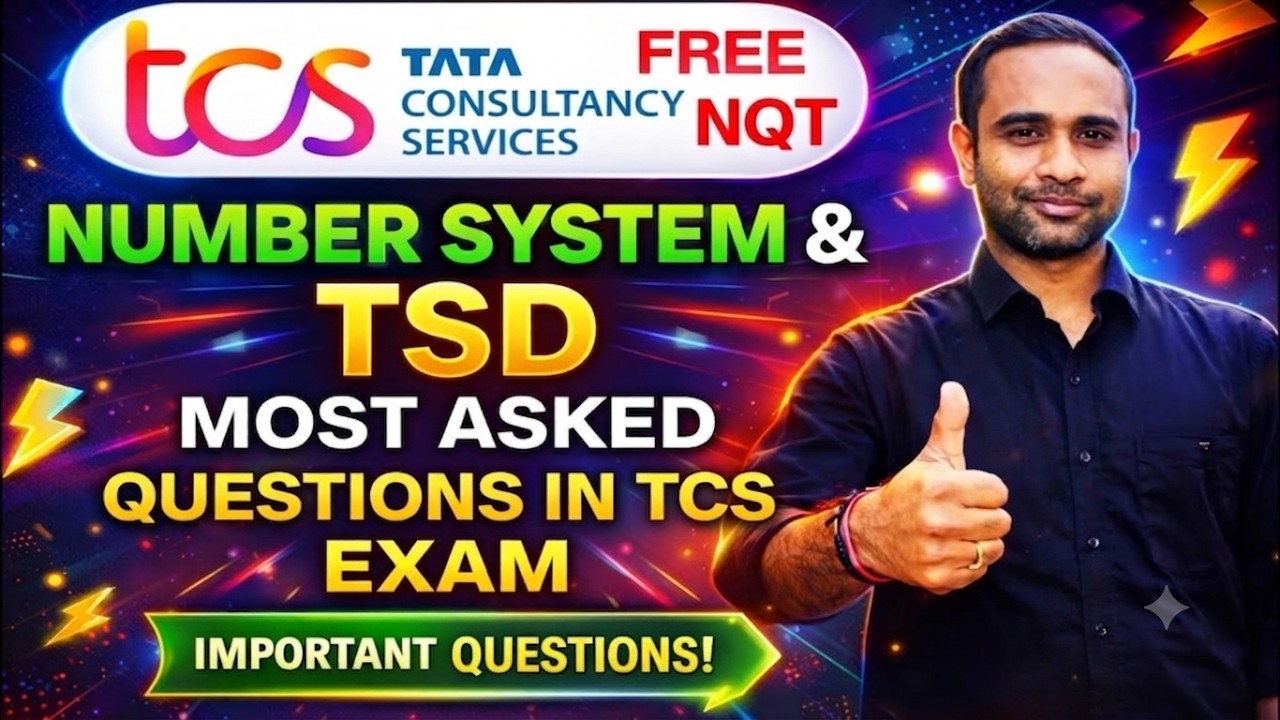 TCS Free NQT PYQ | Number System & Time Speed Distance 1-ShortCuts Video | TCS Aptitude 2-3 Question