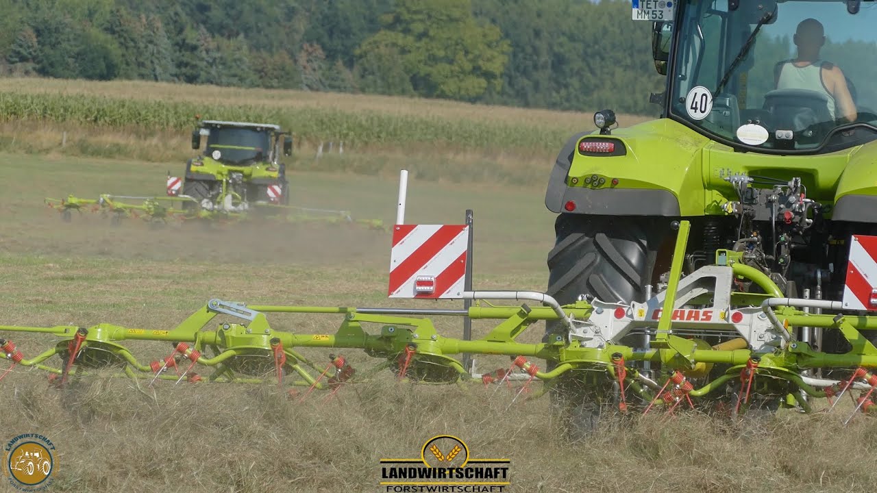 MML Teschow CLAAS ARION 150.000 - Claas Volto 900 Heuernte - Heu wenden - Heulage Produktion 2020