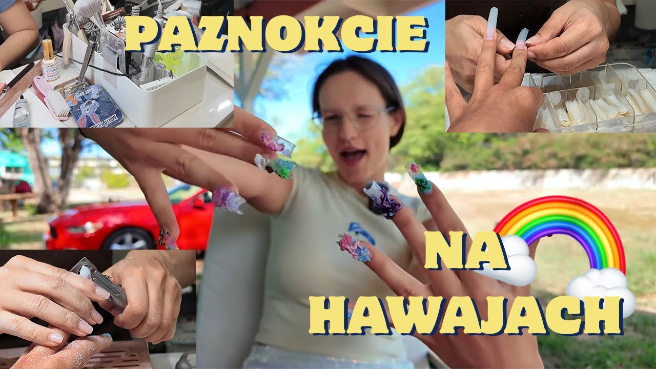 Poszłam na paznokcie na Hawajach (mój pierwszy raz na paznokciach)🌈💅🏻🌸🍓🍒🤍🌸🎀