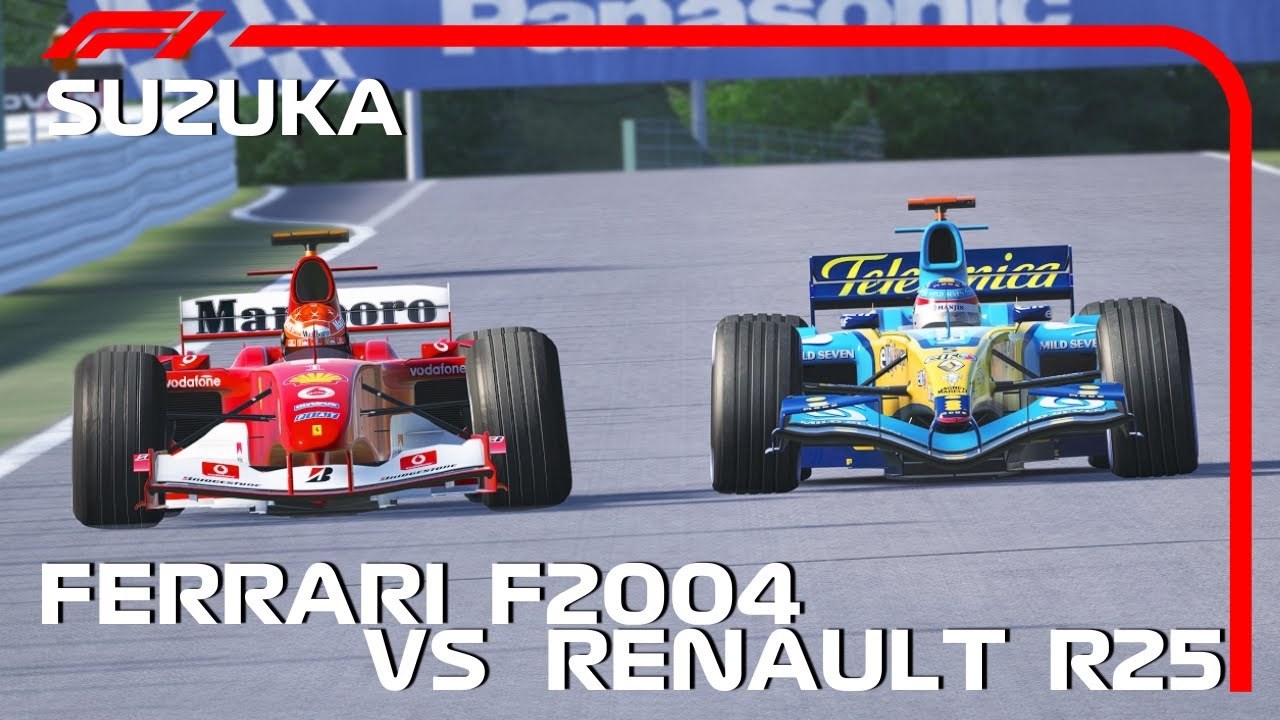 Ferrari F1 2004 Schumacher vs Renault F1 2005 R25 Alonso at Suzuka | Japan GP