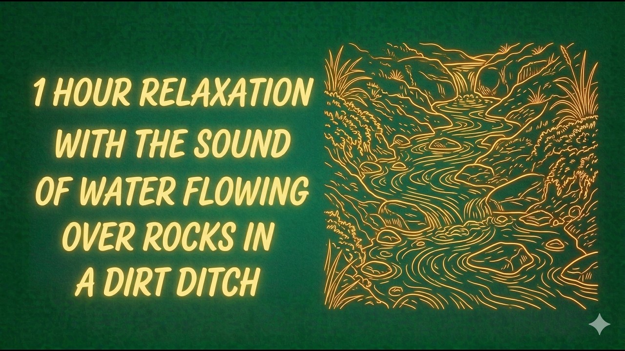 1 hour relaxation with the sound of water flowing over rocks in a dirt ditch