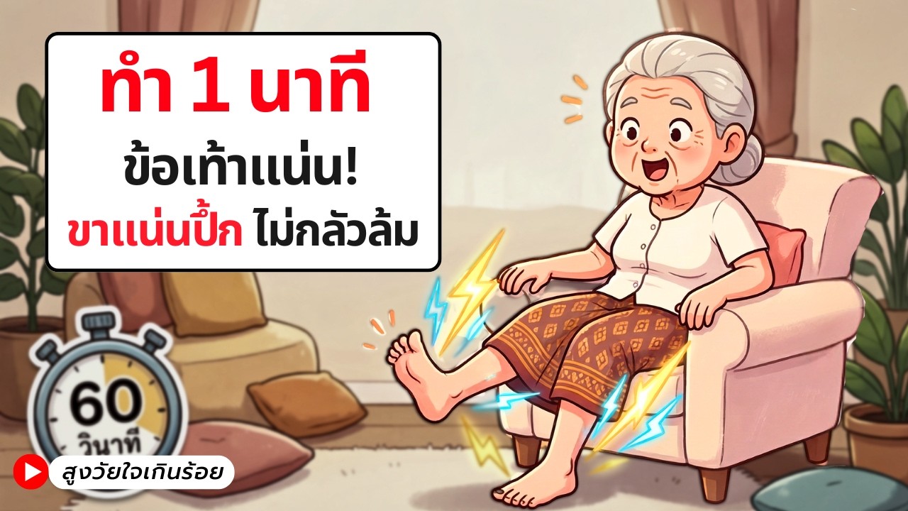 ขาอ่อน ไม่มีแรง? — 1 ท่าบริหาร ฝึกล็อกข้อเท้า สำหรับวัย 60+
