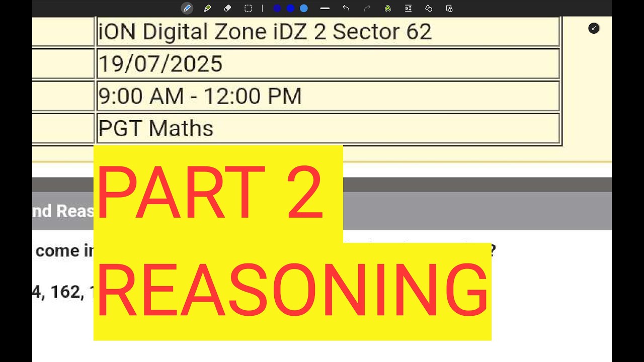 DSSSB 19 July 2025 REASONING PART 2 । PGT MATHS । 1ST SHIFT