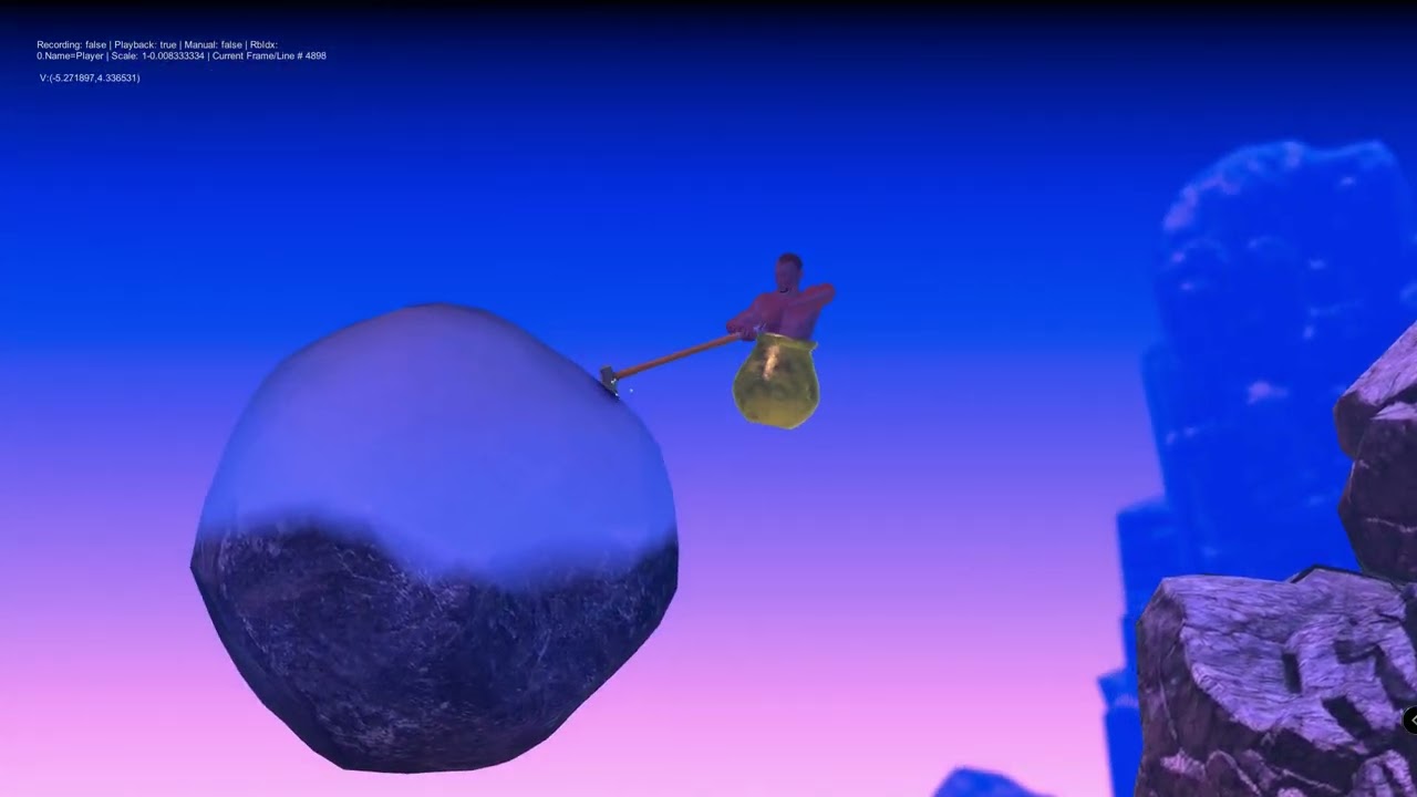 Getting over it TAS 1:08 (tool-assisted speedrun)