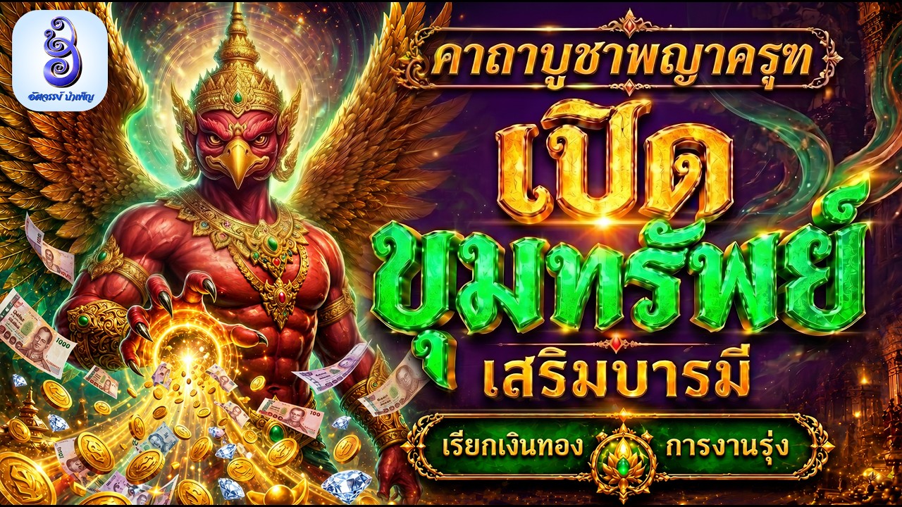 สวดคาถาพญาครุฑ 9 จบ ฉบับสมบูรณ์ เรียกเงินทอง การงานรุ่ง มีอำนาจบารมี ล้างอาถรรพ์ ปัดโชคร้าย