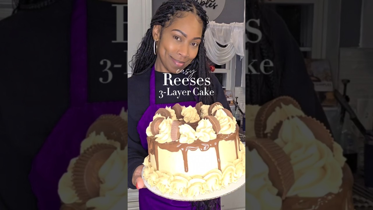 🍫🥜 THIS Reese's 3-Layer Peanut Butter Cup Cake is a DREAM COME TRUE! 🤤
