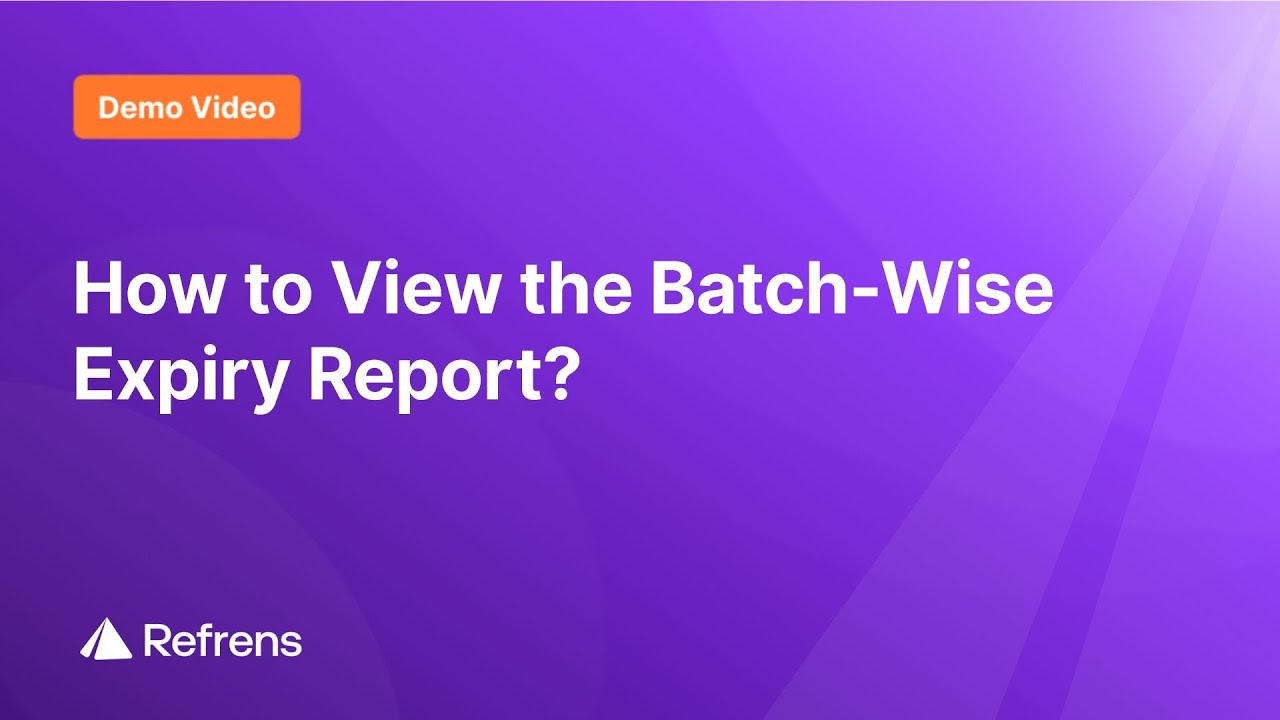 How to view Batch-wise Expiry Report?