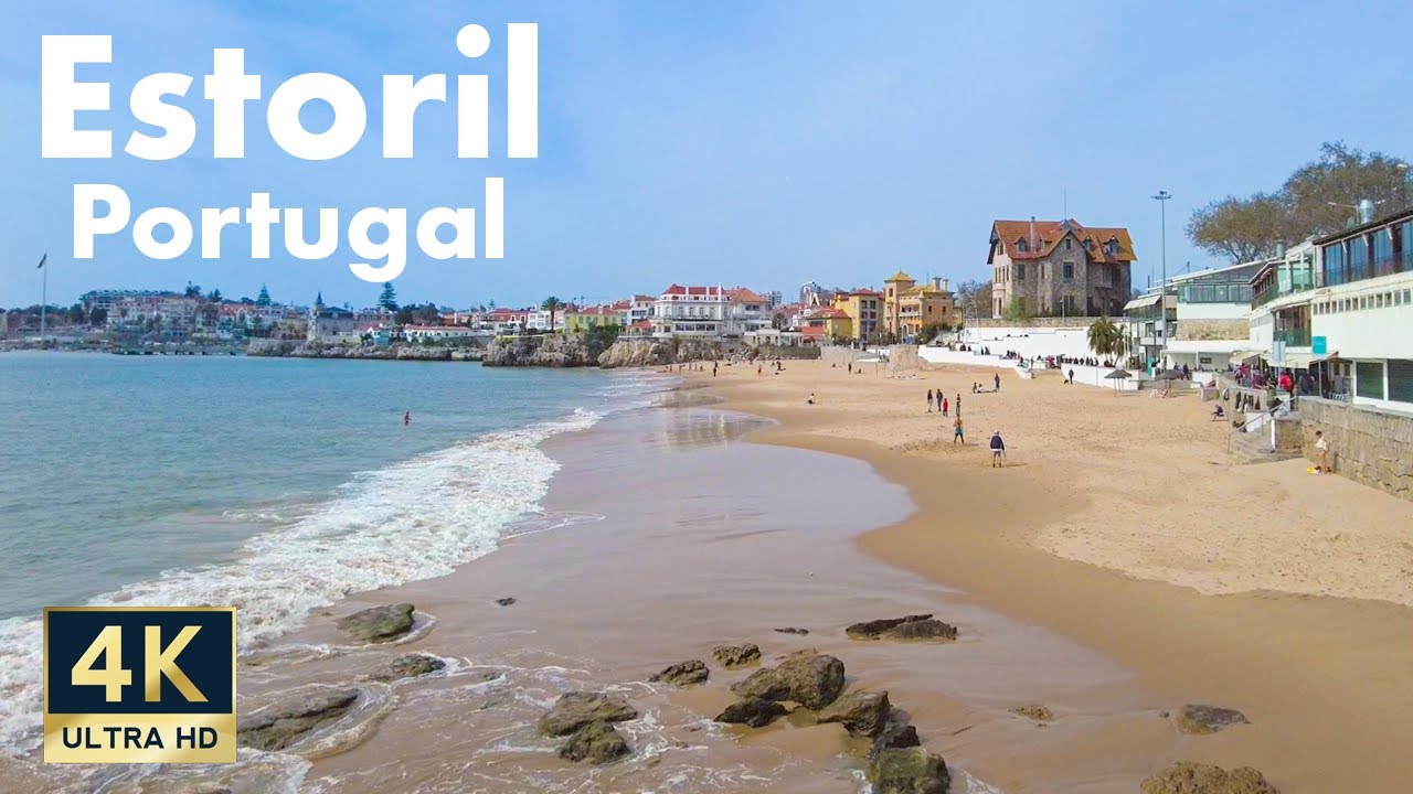 Estoril to Cascais Portugal 🇵🇹 4K Beach Promenade Walking Tour 2022