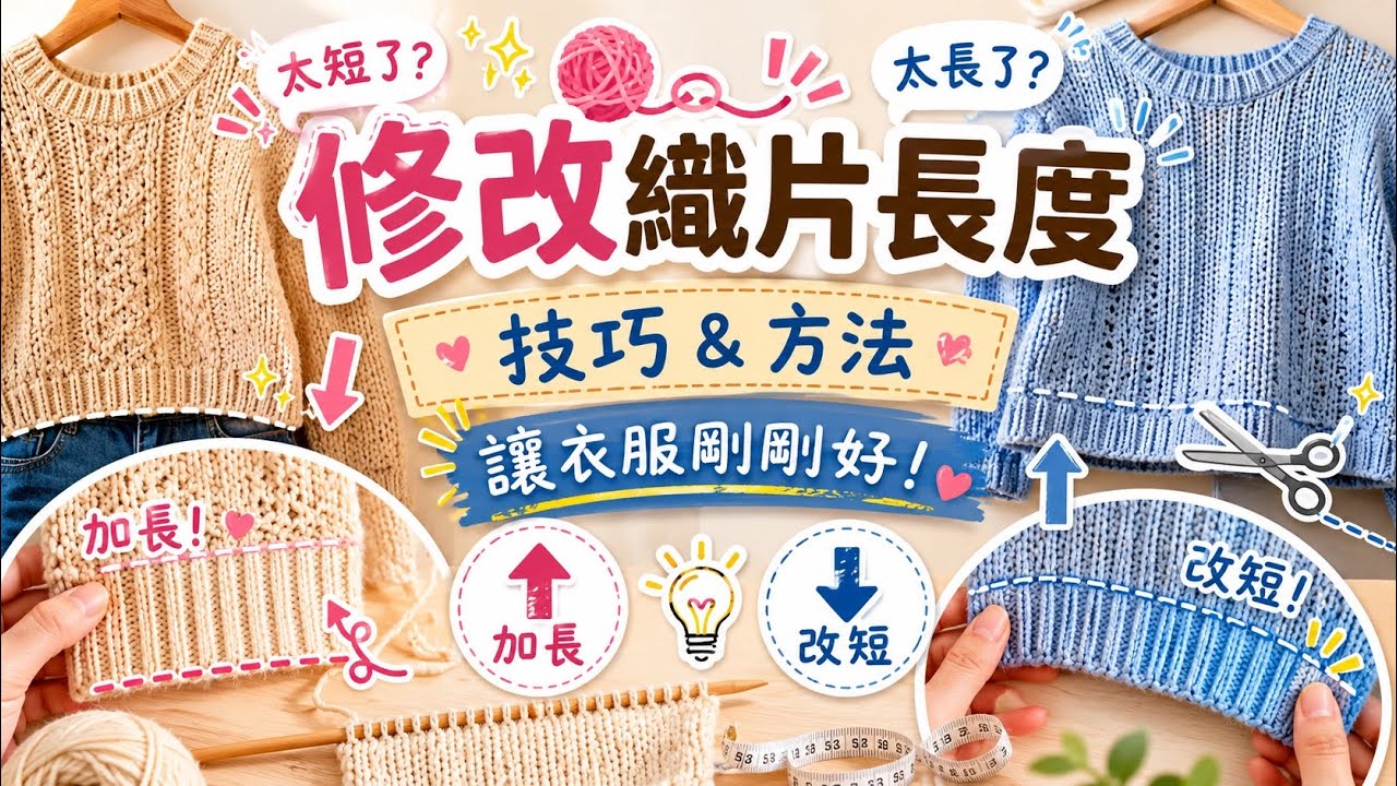 114.鉤針編織補救技巧：織好了也能改長度！拆線再接回的技巧,加長、變短都適用｜不用重織的補救法