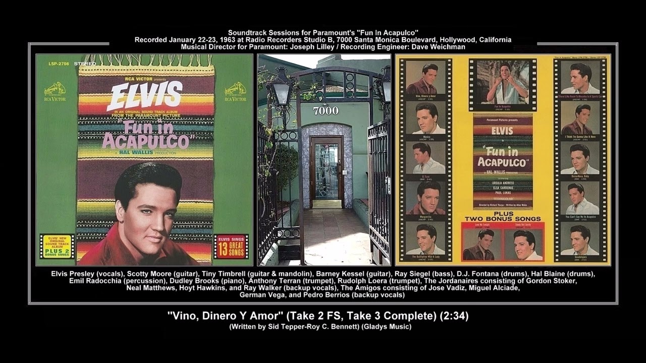 *(1963) RCA ''Vino, Dinero Y Amor'' (Take 2 FS, Take 3 Complete) Elvis Presley
