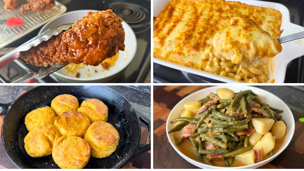 Lip Smackin' Good Soul Food! Hot Honey Fried Chicken, Sweet Potato Biscuts, Garlic Herb Mac & Cheese