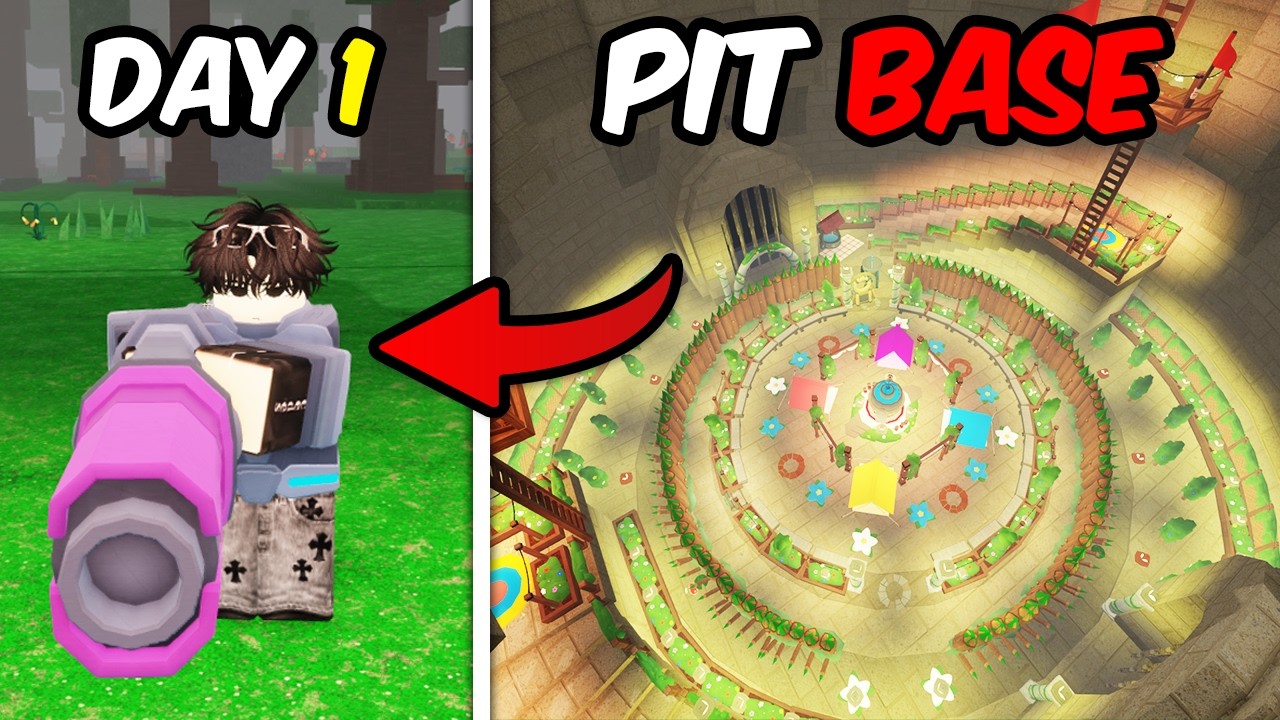 I built a PIT BASE in 99 Nights in the Forest (ROBLOX)
