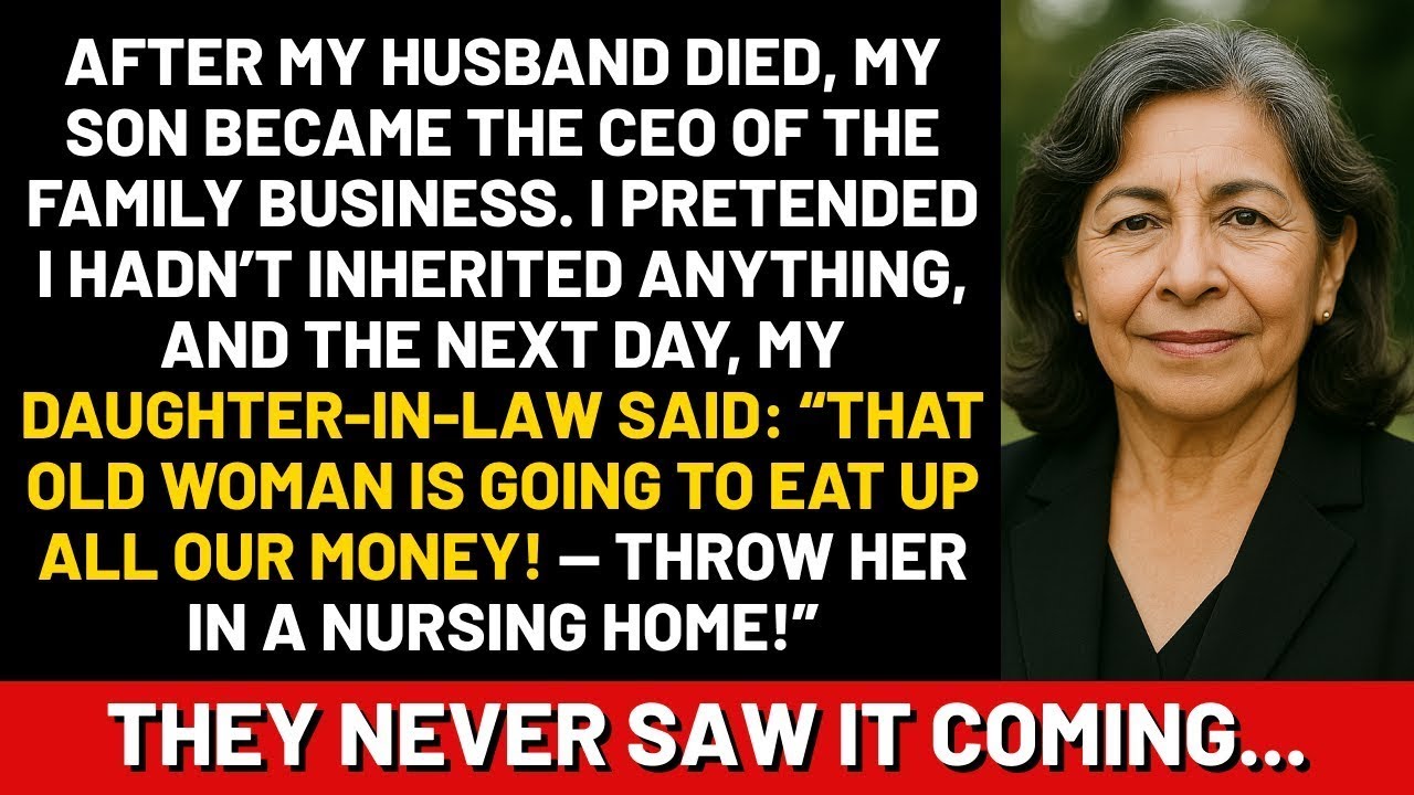 After my husband passed away, my son became the CEO of the family business, and I pretended I